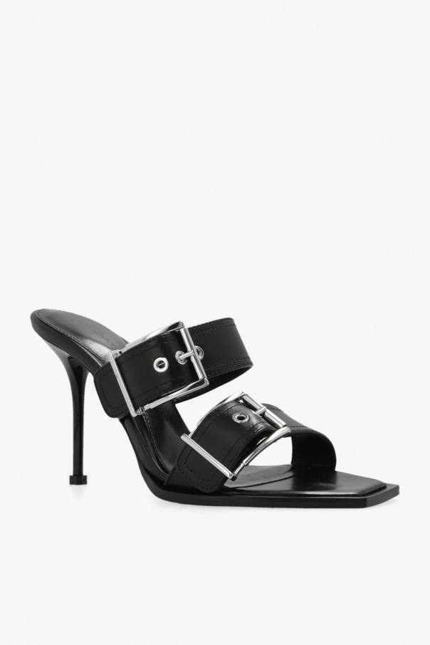 スリッポン ALEXANDER MCQUEEN Strap mules Black  797598WIFD7 Alexander McQueen Strap mules | julianfashion | REVERSIBLE